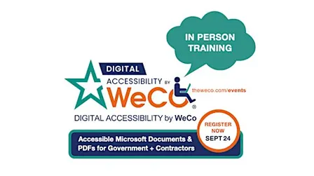 LIVE TRAINING Accessible Microsoft Word, PowerPoint, Excel, PDFs, Outlook.