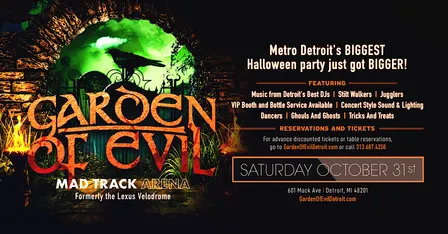 Garden Of Evil at The Mad Track Arena on Saturday, October 31st!
