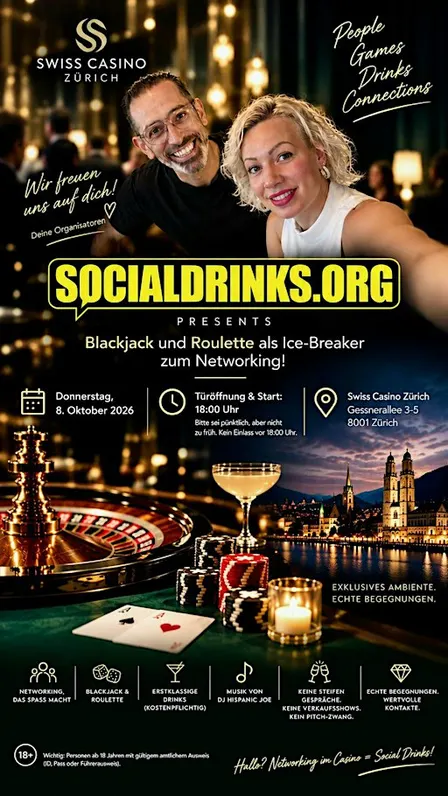 Social Drinks by Swiss Casino -  Networking Event in Zürich am 08.10.26