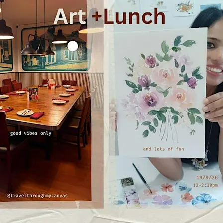 Watercolor Christmas Floral  Painting and Lunch