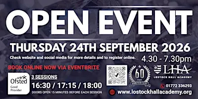 LOSTOCK HALL ACADEMY - OPEN EVENING EVENT 2026