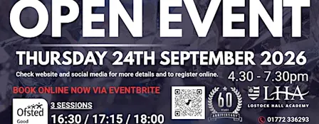 LOSTOCK HALL ACADEMY - OPEN EVENING EVENT 2026