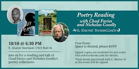 Poetry Reading with Chad Faries and Nicholas Goodly