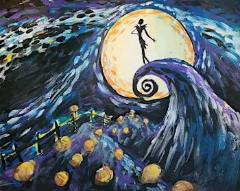 Family Friendly Moonlit Pumpkin King Paint-Along