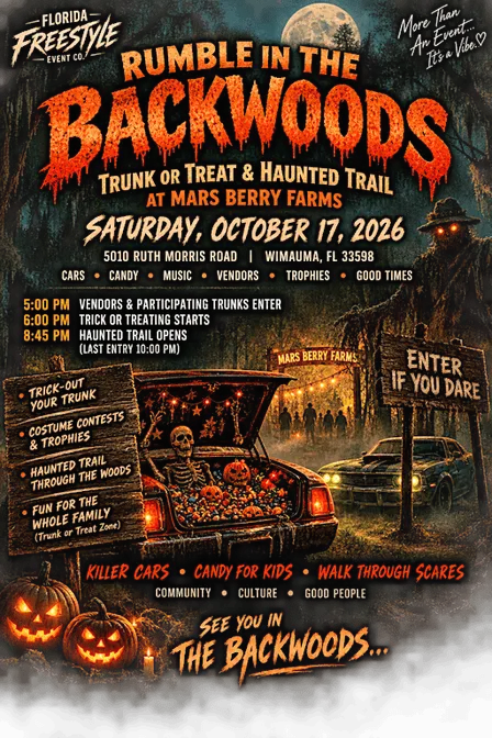 Rumble in the Backwoods - Trunk or Treat Auto Show & Haunted Trail