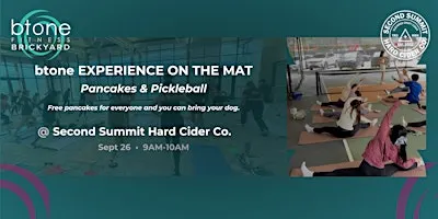 btone experience on the mat, free pancakes and bring your dog!