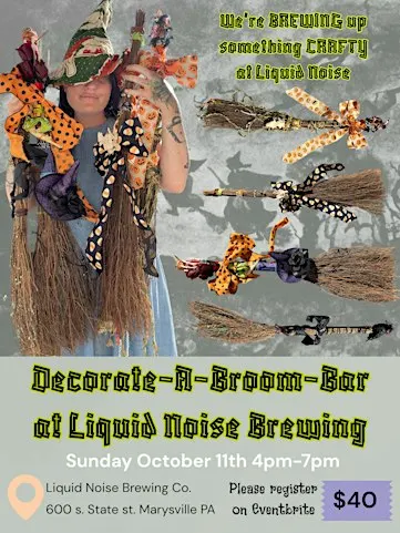 Decorate a Broom at Liquid Noise Brewing