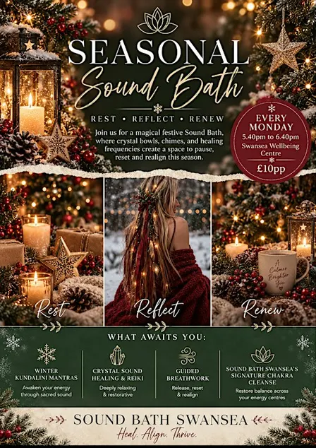 Festive Sound Bath at Swansea Wellbeing Centre
