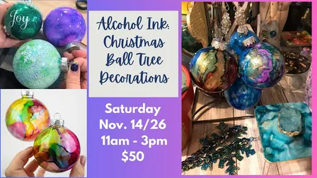 Alcohol Ink: Christmas Ball Tree Decorations