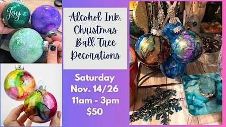 Alcohol Ink: Christmas Ball Tree Decorations