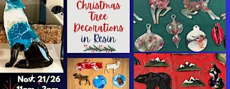 Mini Christmas Tree Decorations in Resin