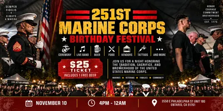 251st Marine Corps Birthday Festival (EVERYONE IS WELCOME)