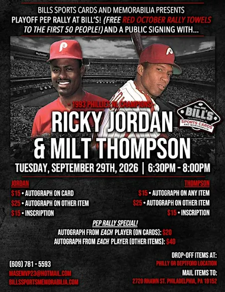 Milt Thompson and Ricky Jordan signings 9/29