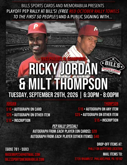 Milt Thompson and Ricky Jordan signings 9/29