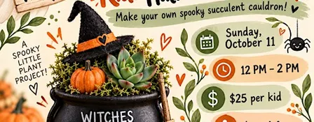 halloween succulent garden workshop for kids 6 & up