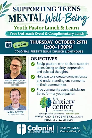 Supporting Teens Mental Well-Being: Free Lunch Event for Youth Pastors