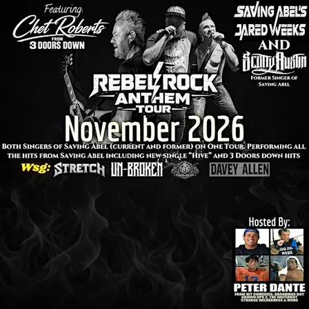 REBEL ROCK FORMER SINGER OF SAVING ABEL ANTHEM TOUR