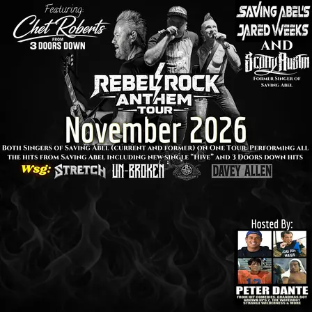 REBEL ROCK FORMER SINGER OF SAVING ABEL ANTHEM TOUR