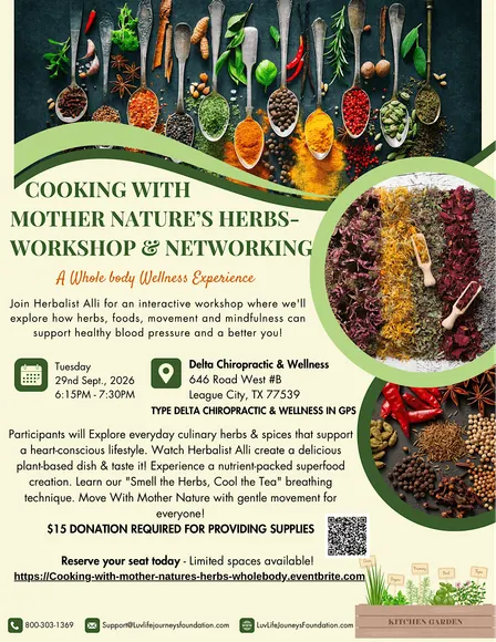 Copy of Cooking with Mother Nature’s Herbs Workshop & Networking
