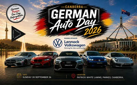 German Auto Day, cars and bikes display