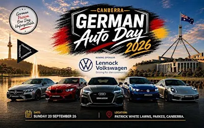 German Auto Day, cars and bikes display