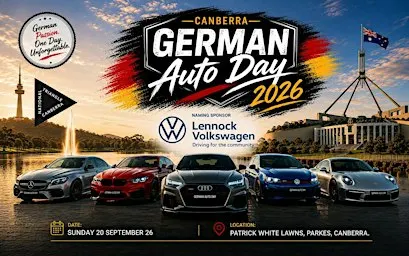 German Auto Day, cars and bikes display