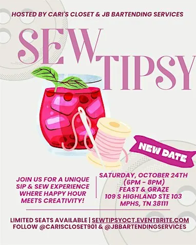 Sew Tipsy - Hosted by Cari's Closet & JB Bartending Services