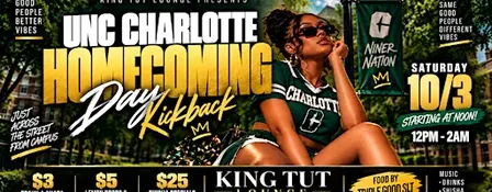 UNCC HOMECOMING DAY KICKBACK!!! $5 LEMON DROPS and $25 SHISHA til 9PM