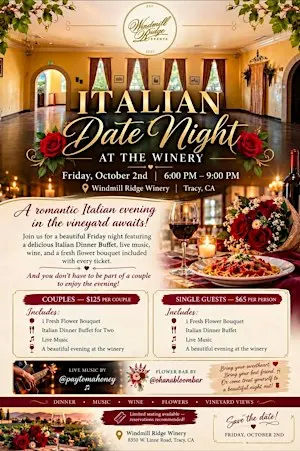 Italian Date Night at Windmill Ridge Winery