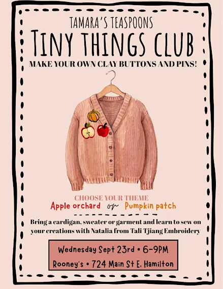 Tiny autumnal clay buttons workshop