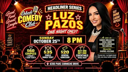 Luz Pazos Live – Orlando Comedy Headliner Series Dinner Show