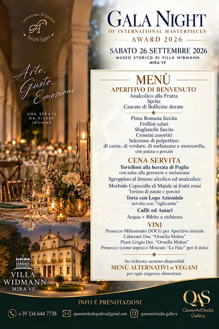 Gala Night Masterpiece Award 2026-Mostra e Cena di Gala