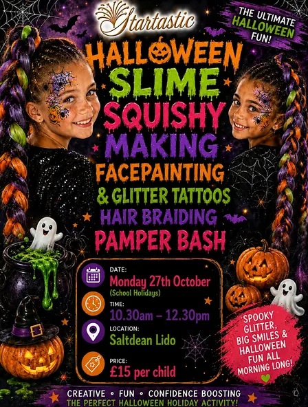 Halloween Slime, Squishy Making, Hair Braiding Pamper Bash