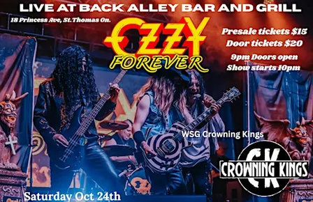 OZZY FOREVER + CROWNING KINGS Live @ The Back Alley