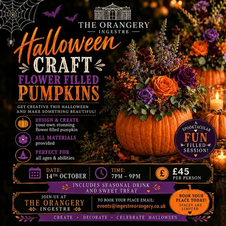Flower Filled Pumpkin at The Orangery