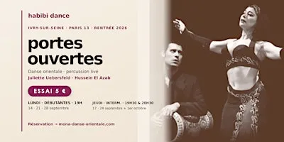 Cours d'essai 5 euros — Danse orientale débutantes à Ivry (lundi 28)