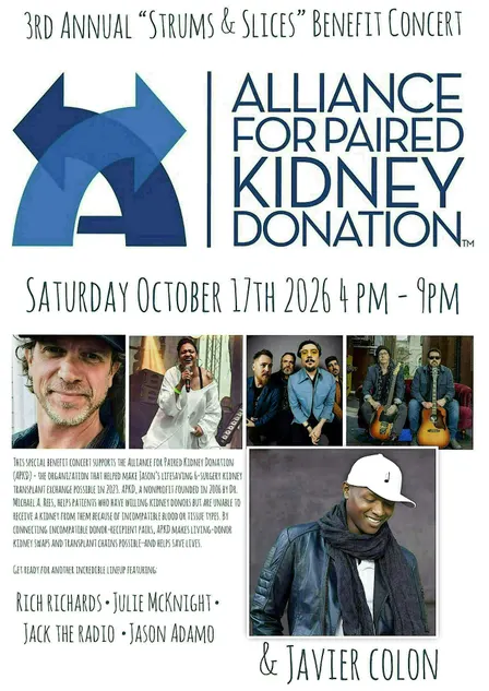 3rd Annual "Strums and Slices" Alliance For Paired Kidney Donation Concert