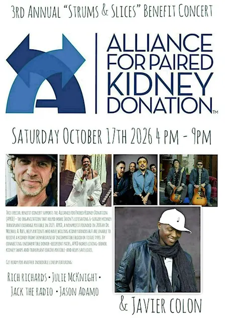 3rd Annual "Strums and Slices" Alliance For Paired Kidney Donation Concert