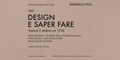 TALK Design e saper fare - Festival del Legno Cantù 2026