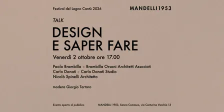 TALK Design e saper fare - Festival del Legno Cantù 2026