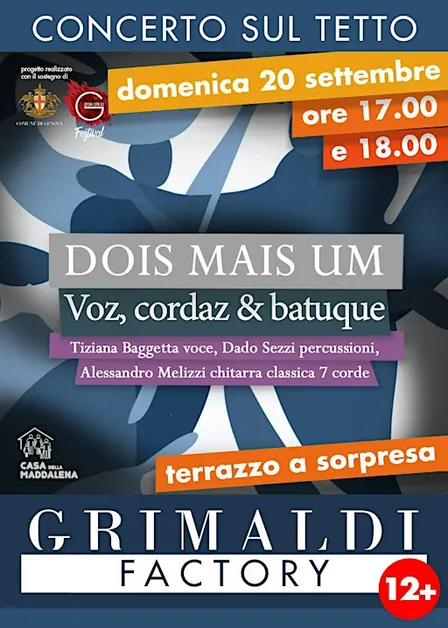DOMENICA 20 SETTEMBRE ore 17.00 // DOIS MAIS UM // TERRAZZI APERTI
