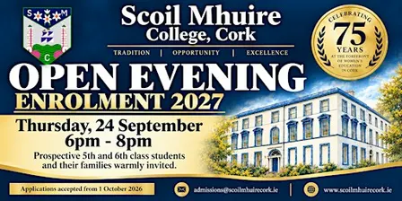 Scoil Mhuire College, Cork- Open Night- Principals Address-18:15pm