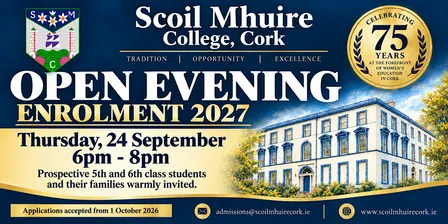 Scoil Mhuire College, Cork- Open Night- Principals Address-18:15pm