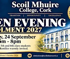Scoil Mhuire College, Cork- Open Night- Principals Address-18:15pm