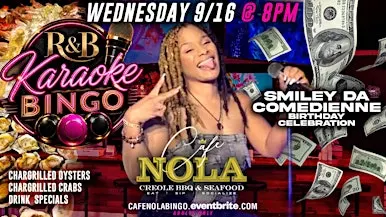 R&B Bingo Wednesdays! Chargrilled Oysters, Crabs, Full Menu, Drinks, Vibes