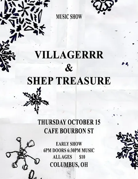 EARLY SHOW! Villagerrr & Shep Treasure (NY slowcore) @ Cafe Bobo 10/15 6pm