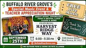 TEACHER APPRECIATION NIGHT: FREE Live Music by Harvest Ridge Way