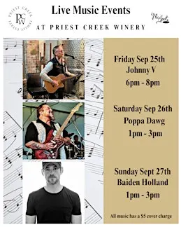 Music in the Vineyards Sept 25-27th