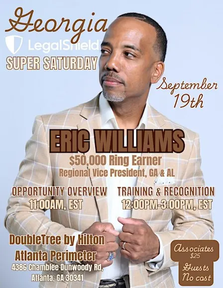 GEORGIA SUPER SATURDAY, SEPT 19TH* $50K RING EARNER, ERIC WILLIAMS