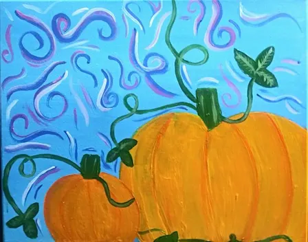 Join our Fall inspired Enchanted Pumpkin paint and sip painting event